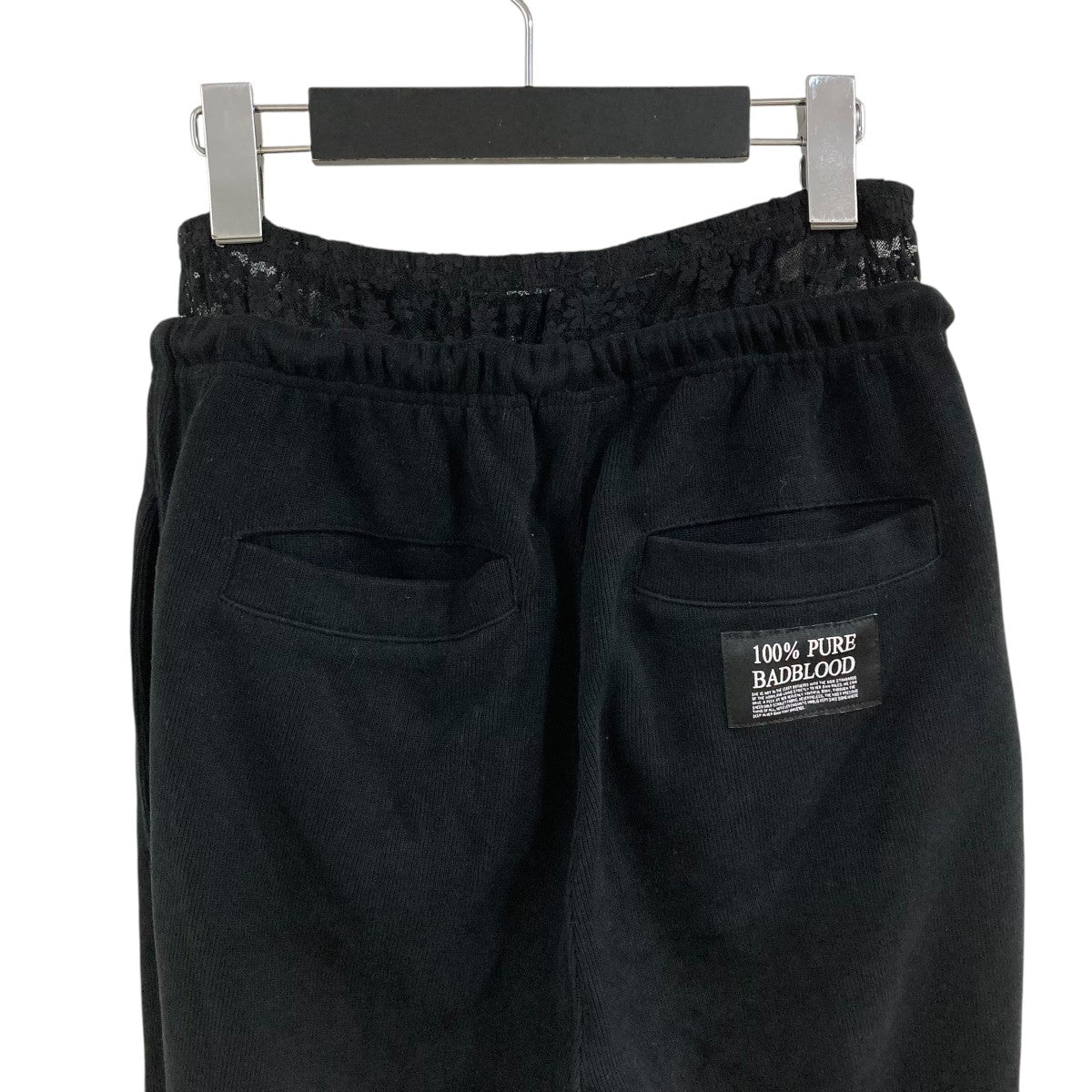 BADBLOOD(バッドブラッド) レーススウェットパンツ ブラック サイズ XS