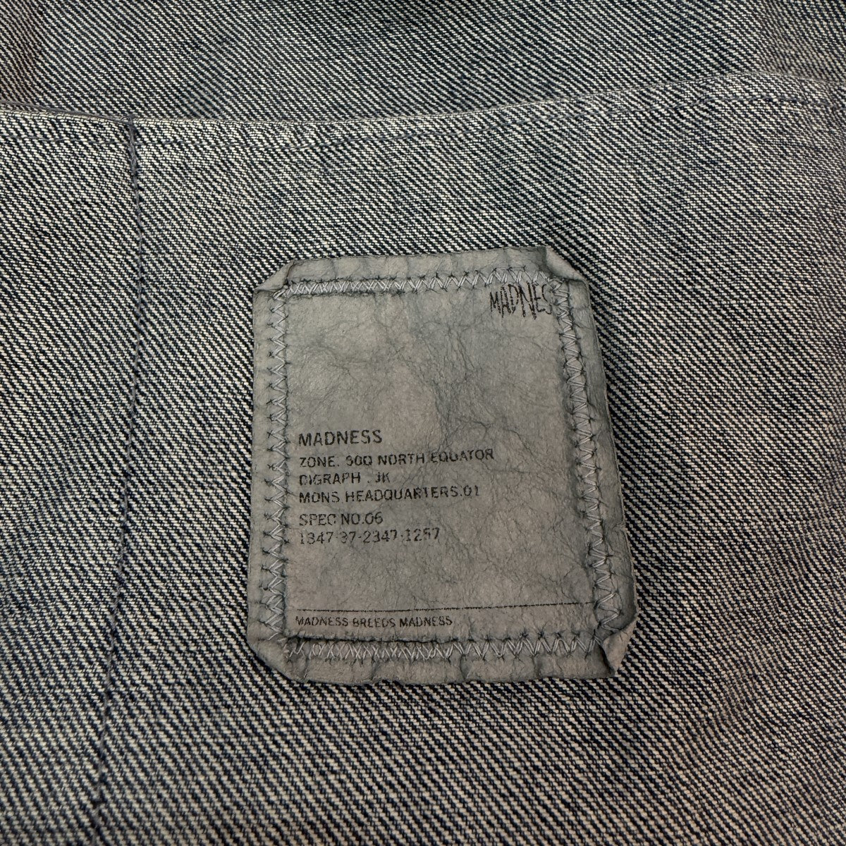 MADNESS(マッドネス) 24AW/AGING TYPE-I DENIM TRACKERエイジング