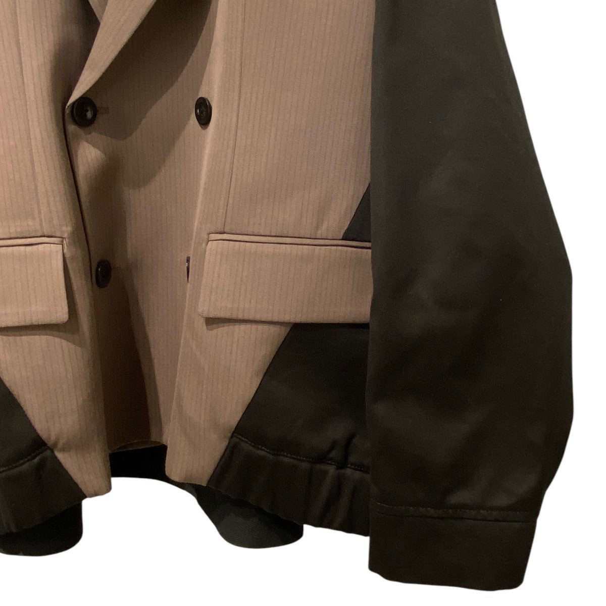 sacai(サカイ) 25SSDoeskin Mix Jacketドッキングジャケット ブラック