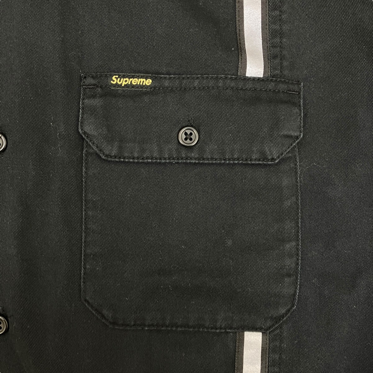 Supreme(シュプリーム) Reflective stripe S／S半袖シャツ ブラック