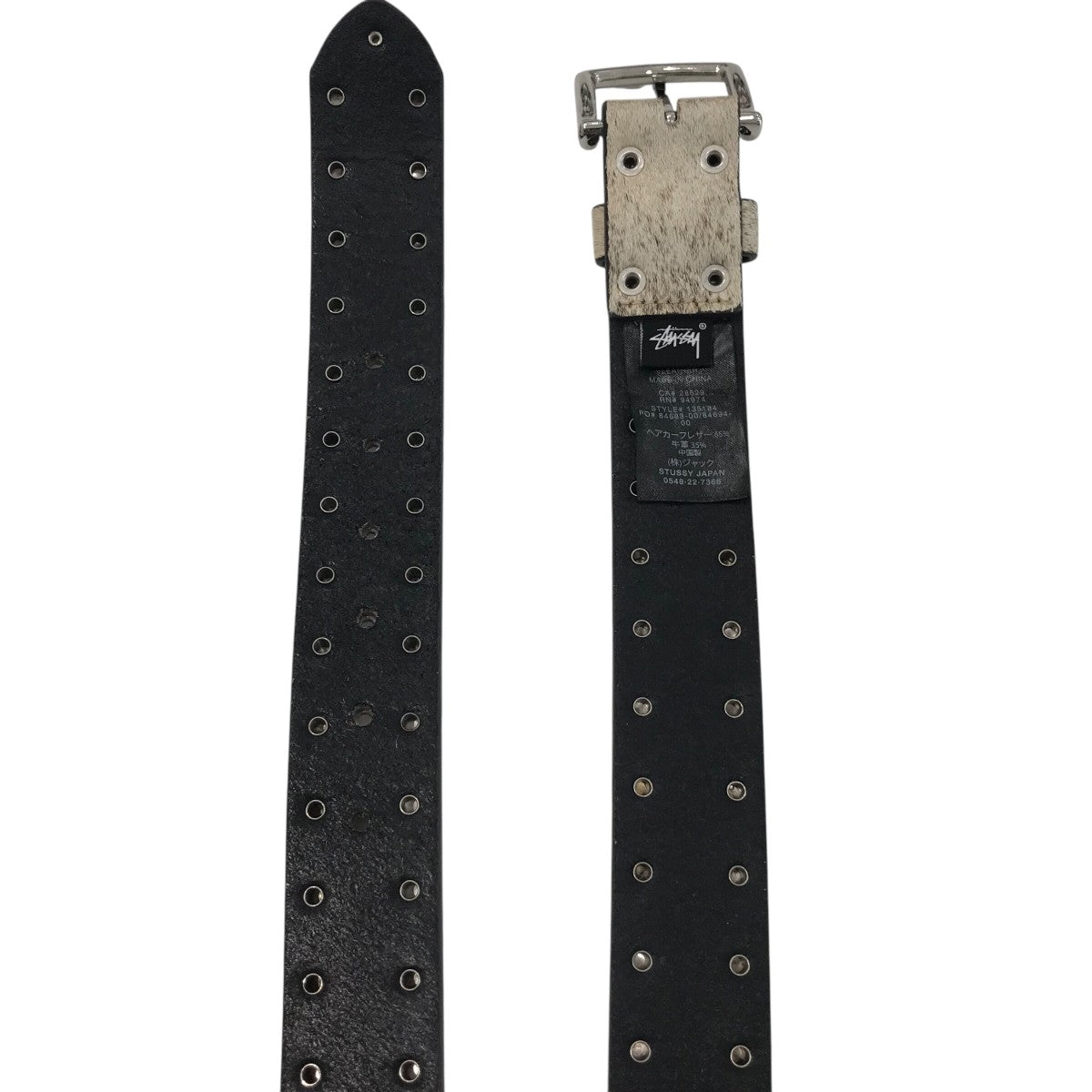 stussy(ステューシー) FW23「8 BALL STUDDED BELT」ハラコレザーベルト