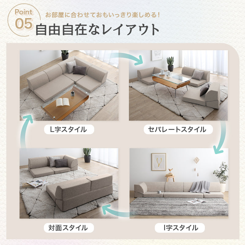 ローソファ 気持ちよさにこだわった レイアウト自由 リクライニング