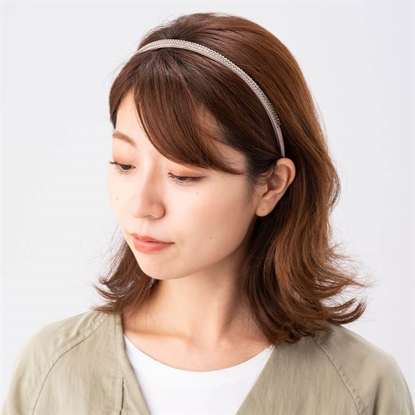 Complex Biz＞クリスタルメッシュ ヘアバンド(グレージュ
