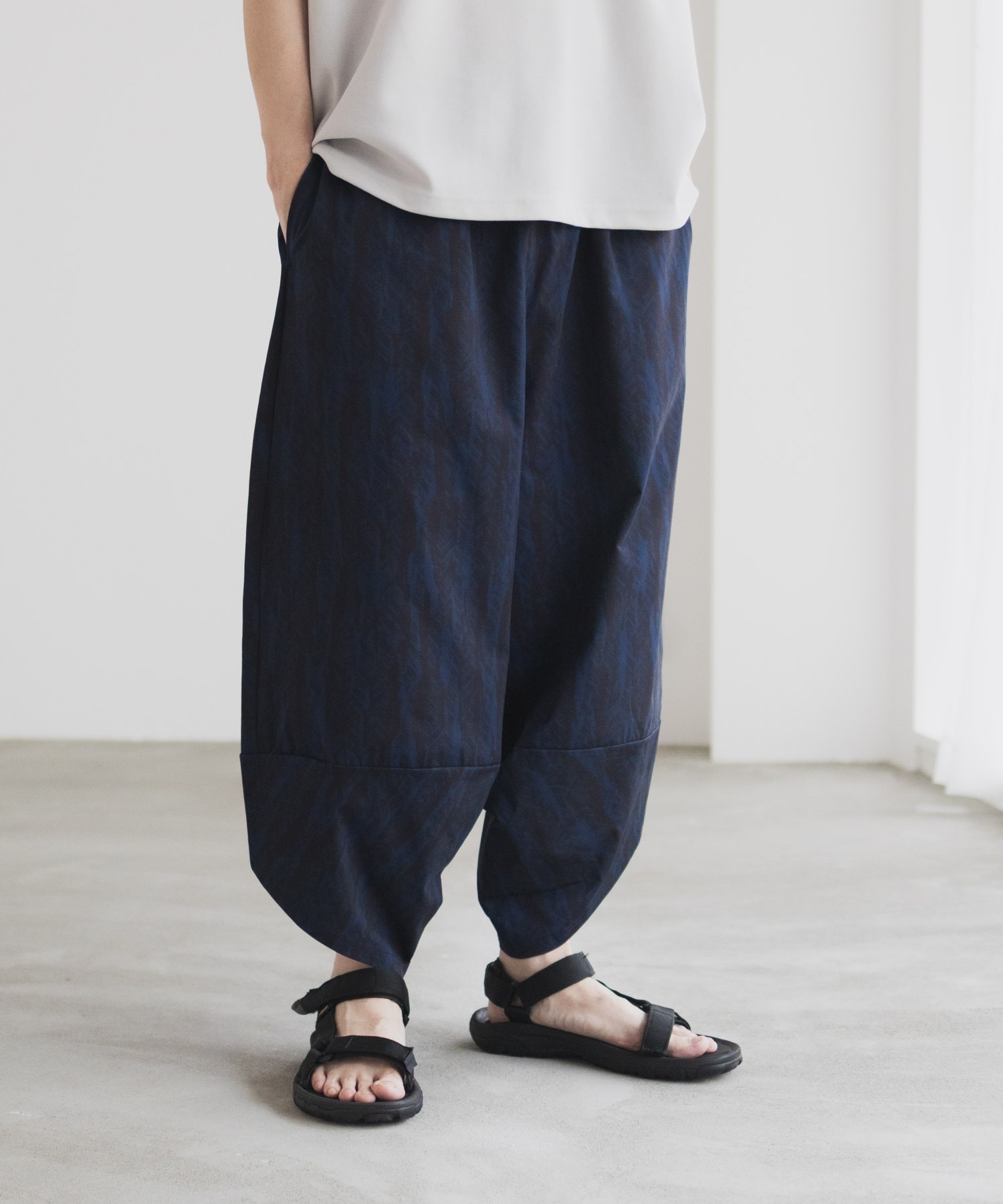 NAVY バルーンパンツ メンズ サルエルパンツ アラジンパンツ 接触冷感