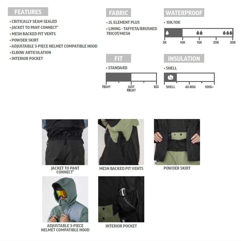 BONFIRE（ボンファイア） ○ BONFIRE BUFFER JACKET KHAKI Mサイズ