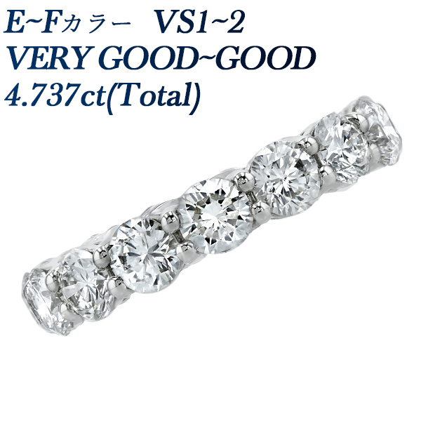 ダイヤモンド フルエタニティリング 4.737ct(Total) / 15石 E〜F VS1