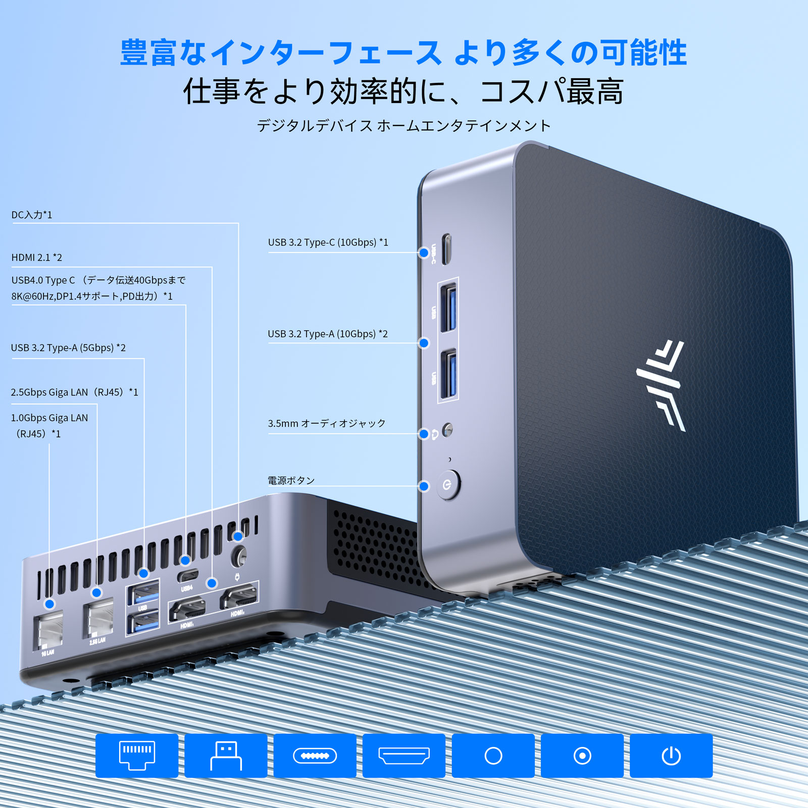 NiPoGi ミニpc Ryzen 7 8745HS mini pc 32GB DDR5-5600 1TB M.2 NVME