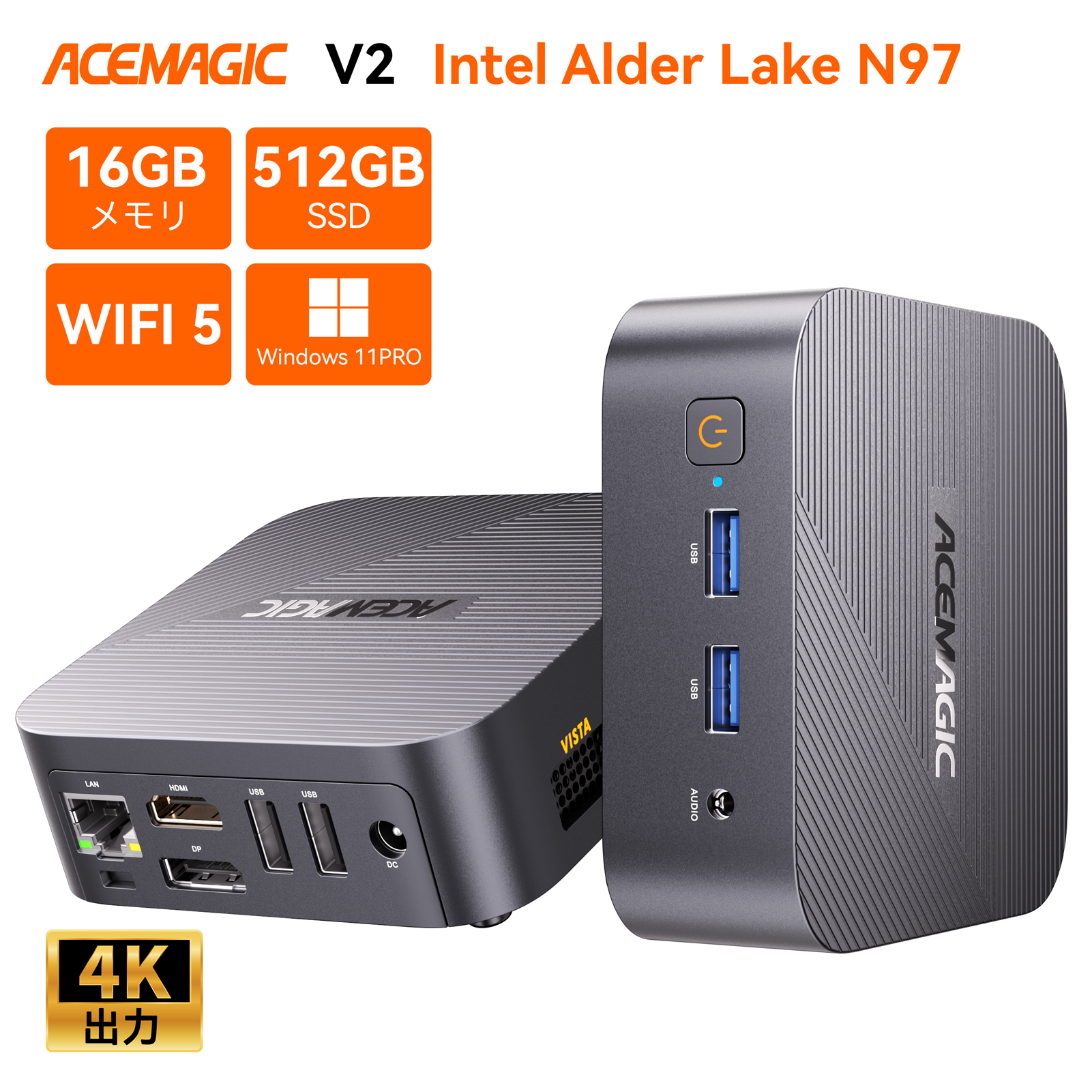 ミニPC 【最新第12世代 ミニpc N97】ミニパソコン Windows11Pro mini
