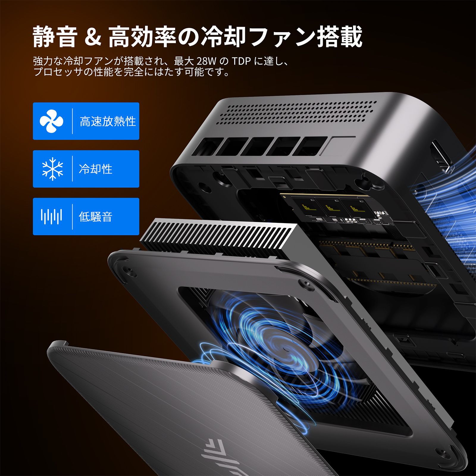 Nipogi ゲーミング AMD Ryzen5 7430U ミニpc 小型ゲーミングpc 最大4.3