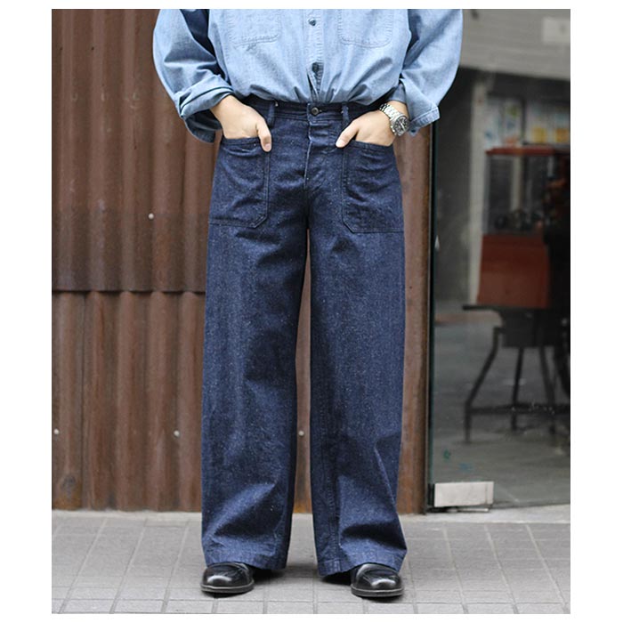 インテリム INTERIM 40's US.NAVY セルヴィッチ ネップ デニム