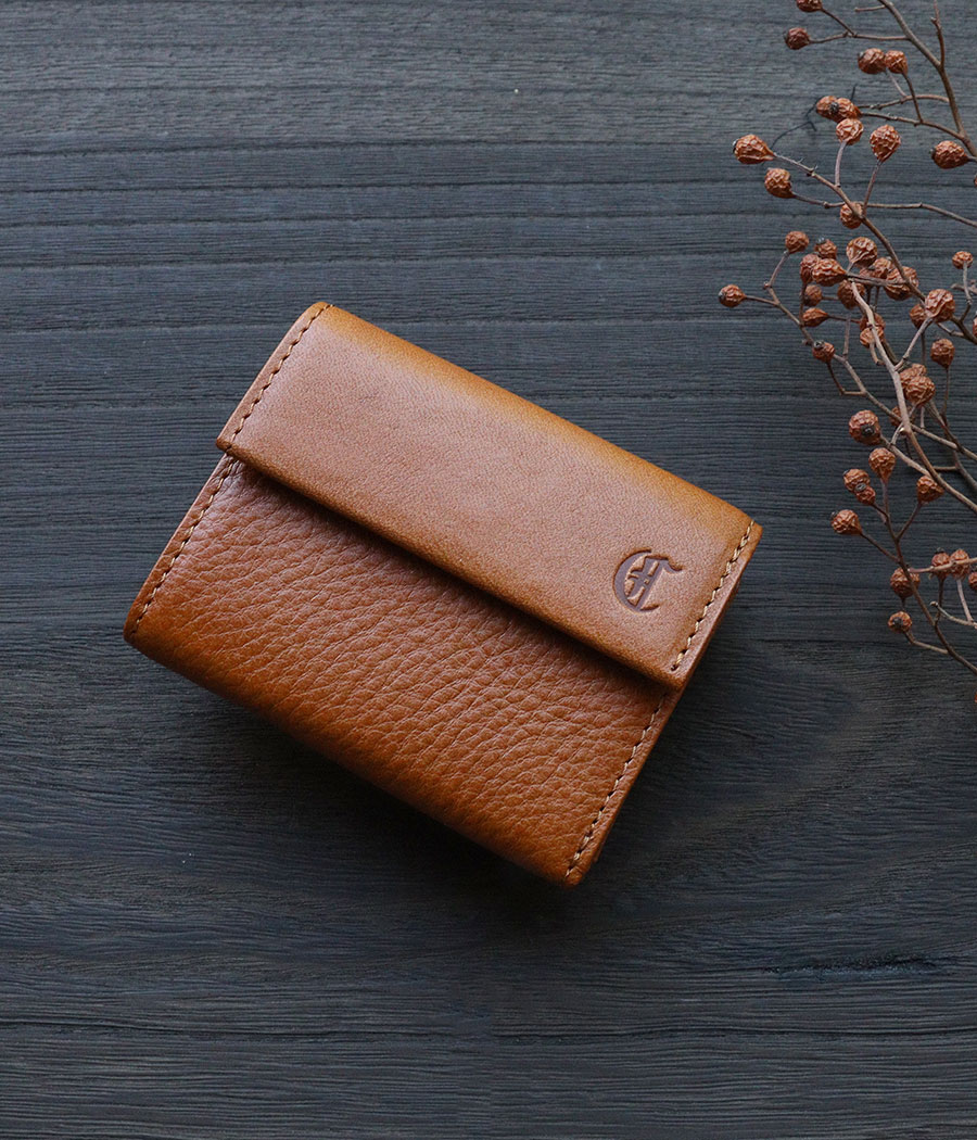 CLEDRAN（クレドラン） 三つ折り財布 コンパクト ボックス型小銭入れ