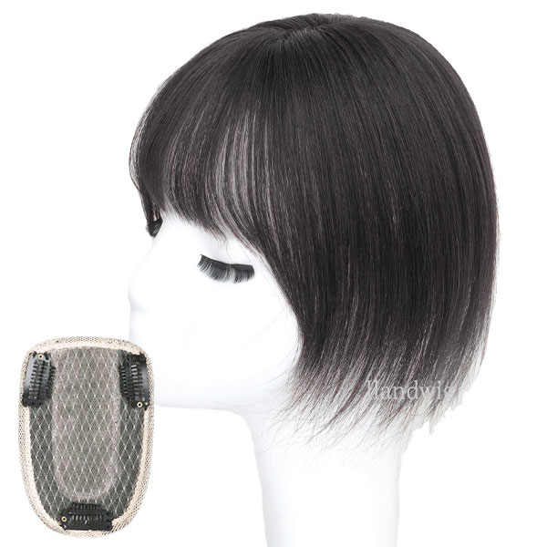 人毛 トップピース ストレート ヘアピース トップカバー 手植え 20cm