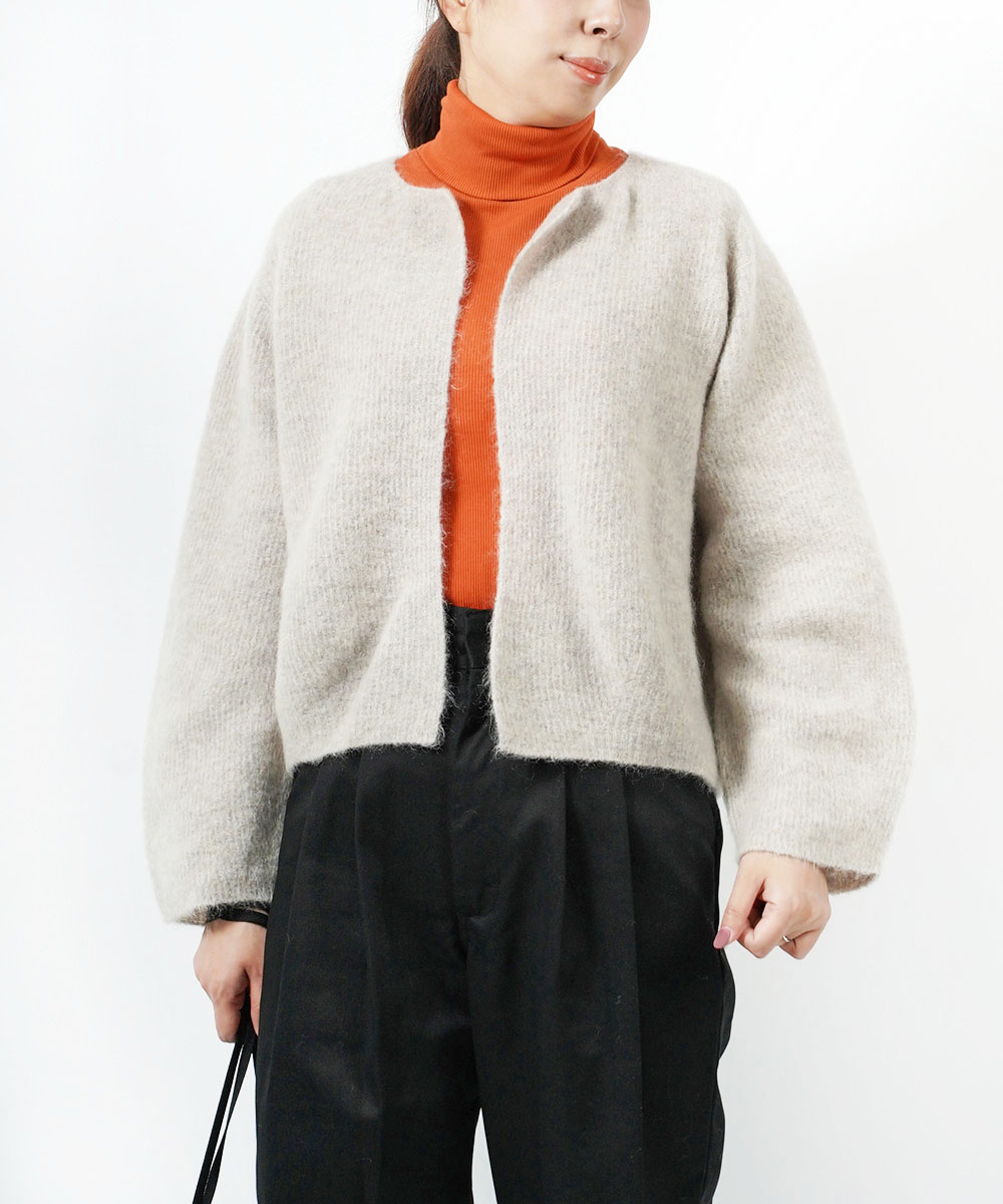 UNFIL（アンフィル） カーディガン stretch superkid mohair short