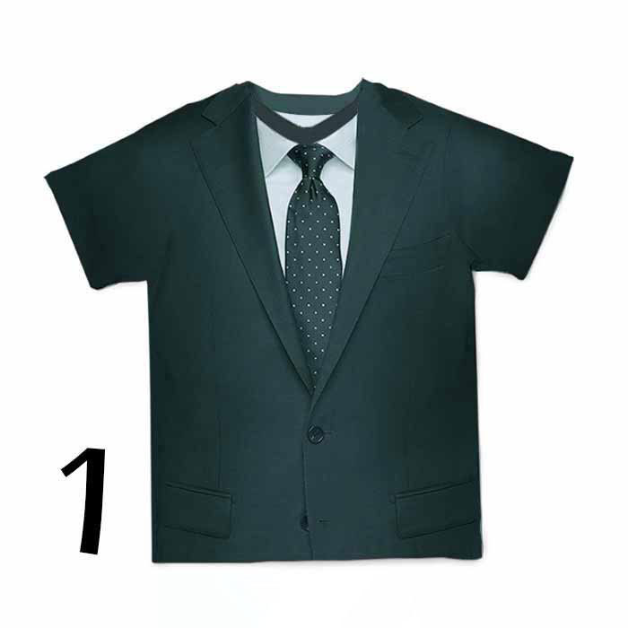 スーツ Tシャツ ネクタイ 蝶ネクタイ メンズ 深黒緑 ブルー 3D