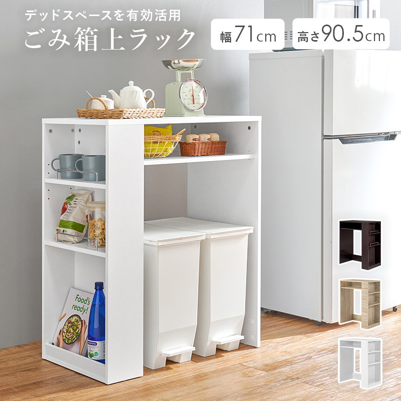 HAGiHARA（萩原） ゴミ箱上ラック キッチン 収納棚 キッチンボード