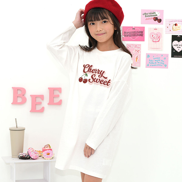 Bee des Bee 【クーポンで60％OFF】 プリントワンピース 長袖 子供服