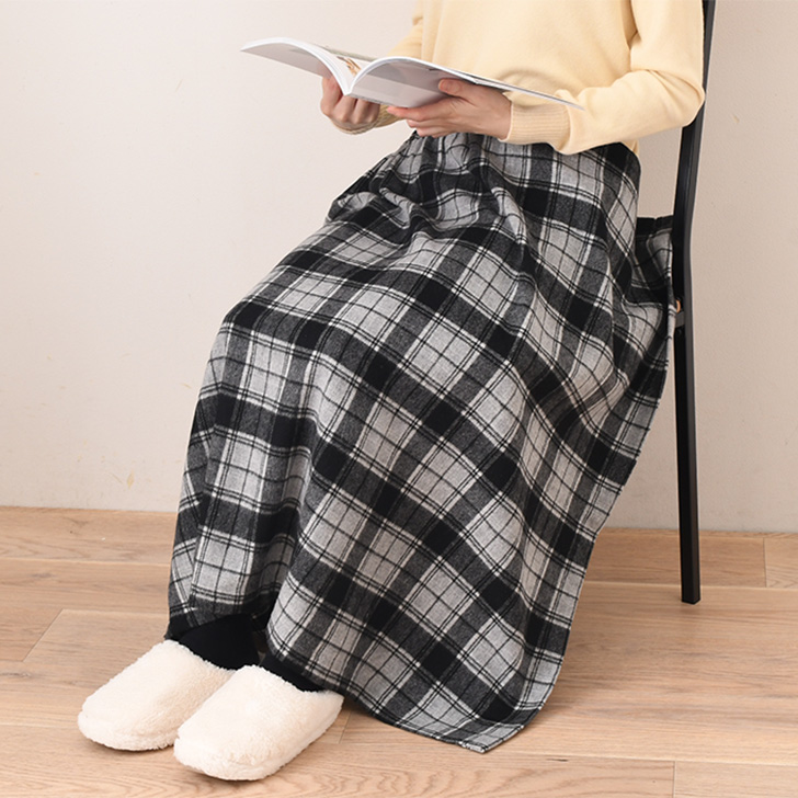 REAL STYLE 巻きスカート ロング 防寒 秋 冬 ウール混 腰巻きスカート