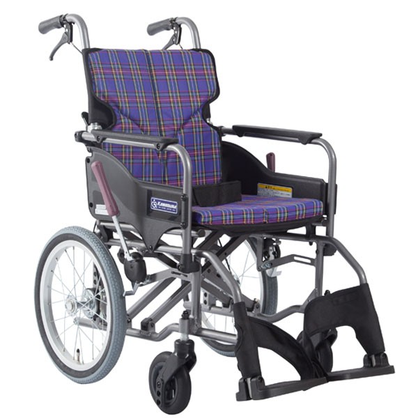 カワムラサイクル アルミフレーム 自走兼介助用 リクライニング 青紫