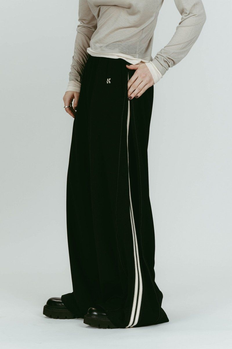 Knuth Marf - zip-up track pants(unisex) (Black) / ジップアップ