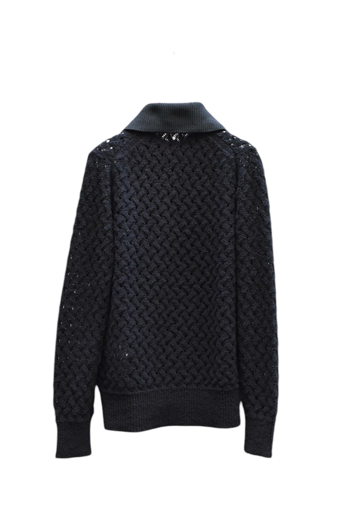◇セール対象◇【TOGA PULLA】Lace knit polo shir / BLACK | Sister