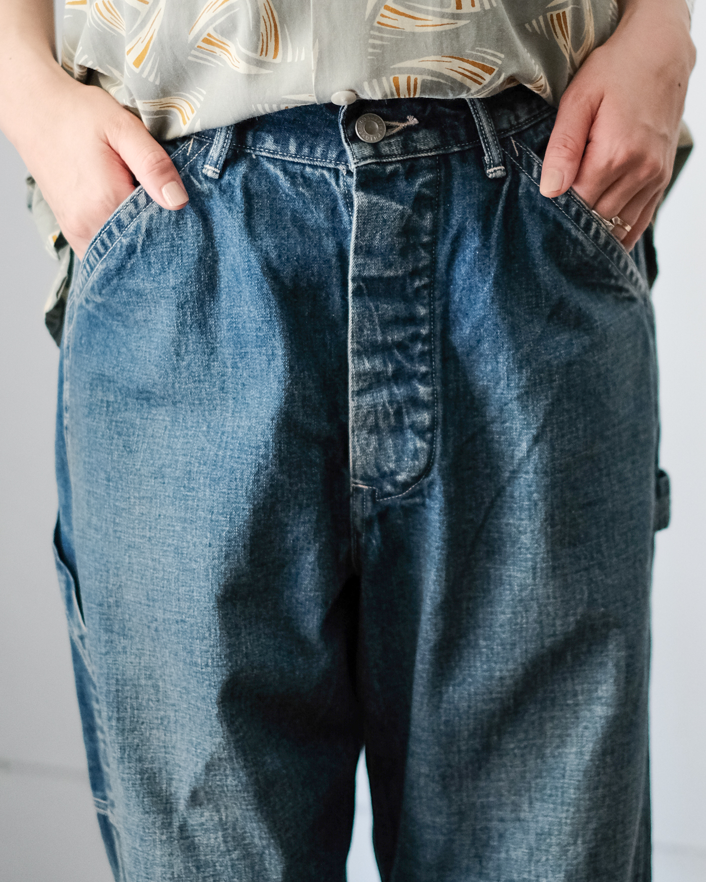 DENIM PAINTER TROUSERS col.Indigo (Vintage Wash) - Sleepy PEOPLE