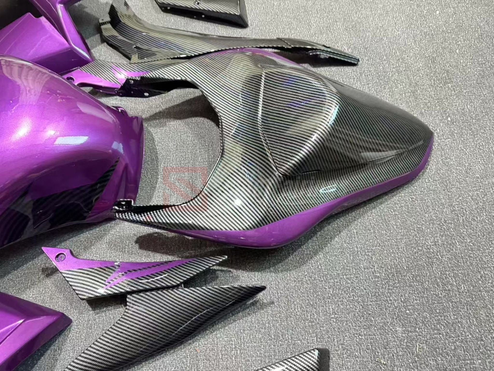 Carbon Fiber Purple-Kawasaki ZX-6R 2007-2008-SpiderFairings