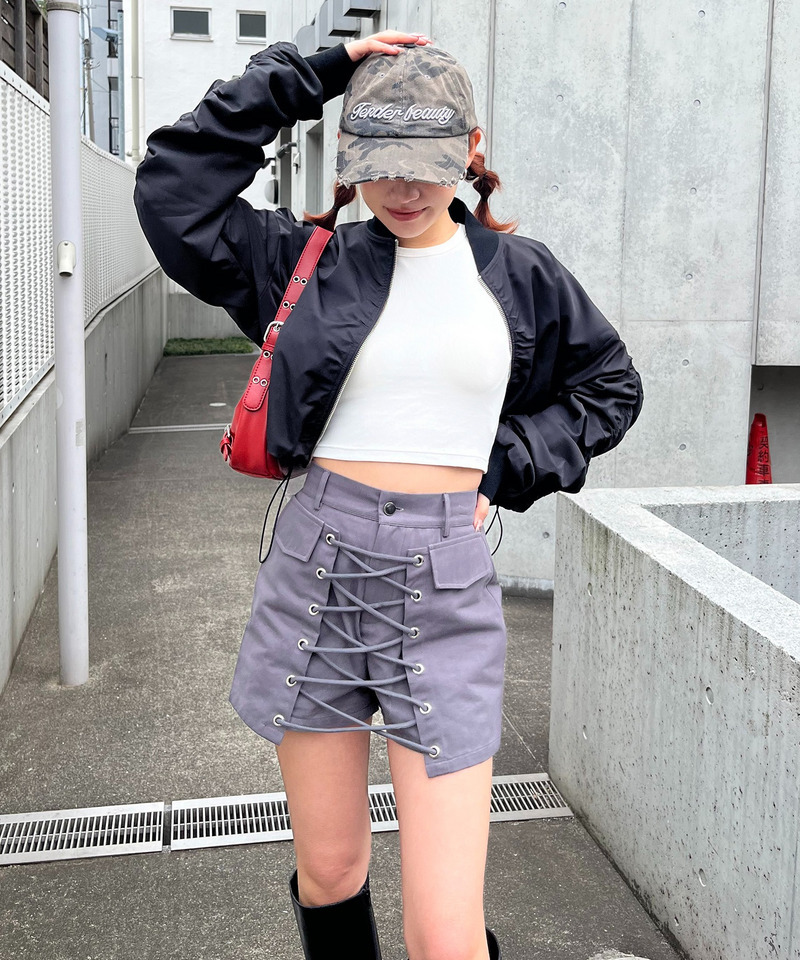 ラップ付きレースアップショートパンツ｜SPIRALGIRL スパイラルガール
