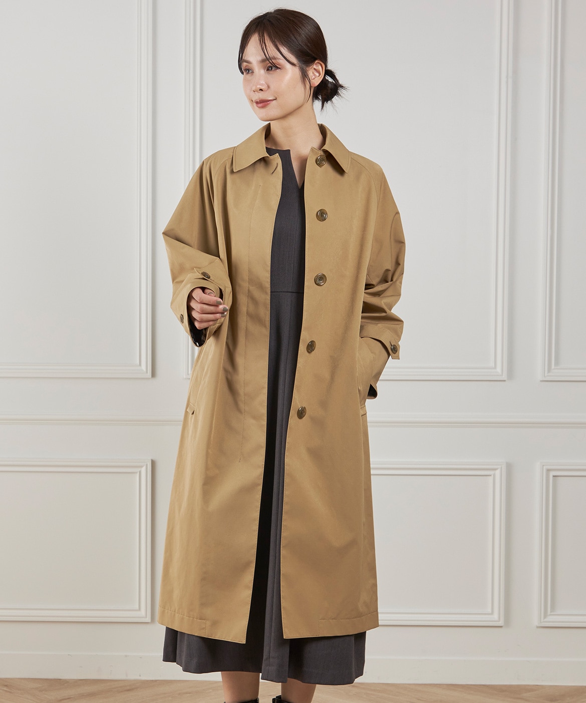 コクーンシルエットステンカラーコート《Aquascutum》｜INED（イネド