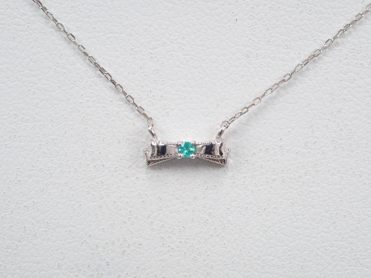 K18WGブラジル産パライバトルマリン0.01ct ペンダント（ネックレス）