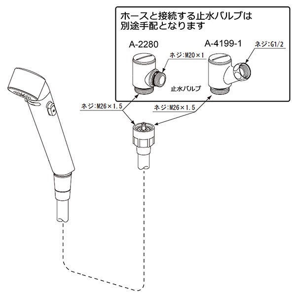 LIXIL・INAX スイッチ付エコフルシャワー〈ホワイト〉 浴室部品 [BF