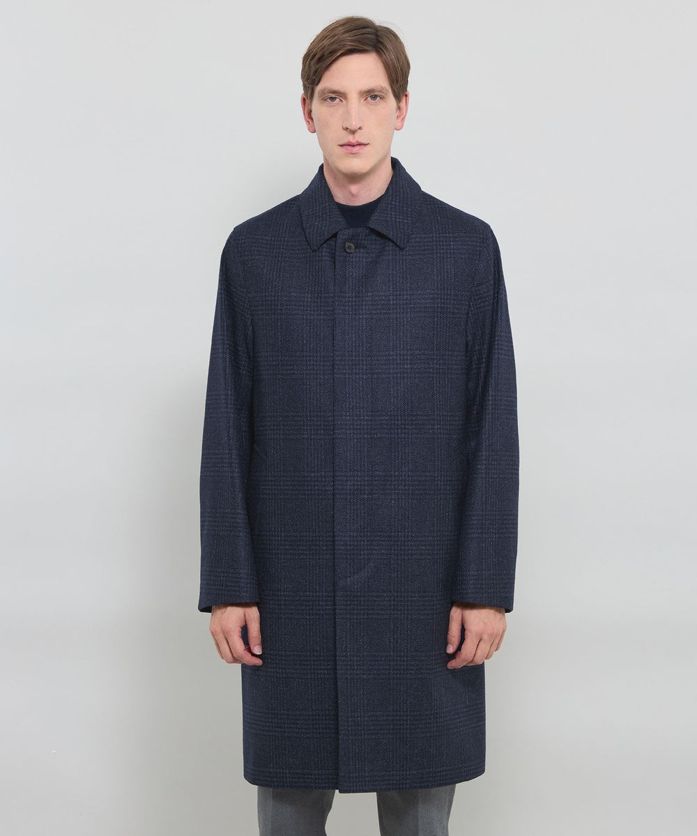 DUNFORD】【Loro Piana Fabric】チェックウールステンカラーコート