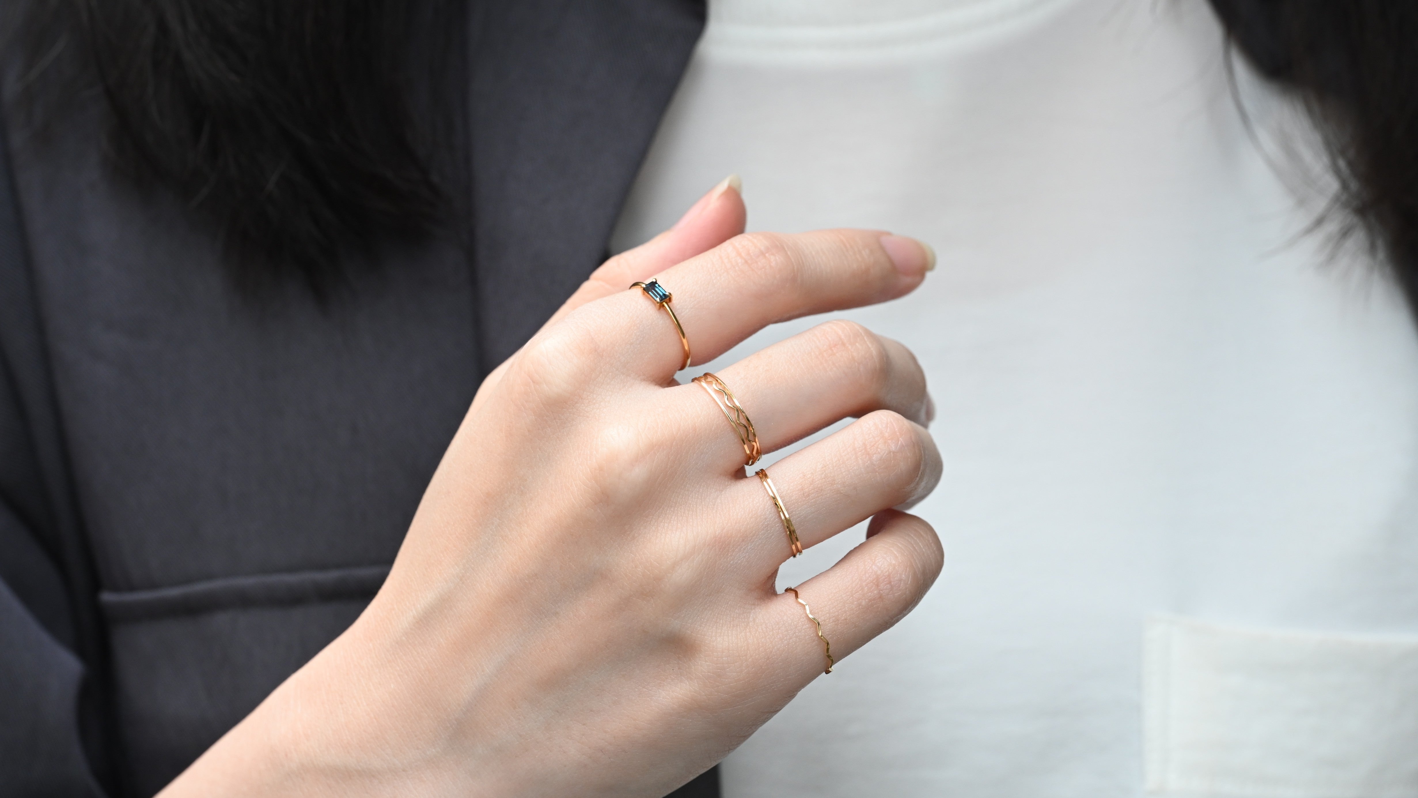 1本でも重ねづけにも可愛いです!!☆18金プレーンリング、マット加工