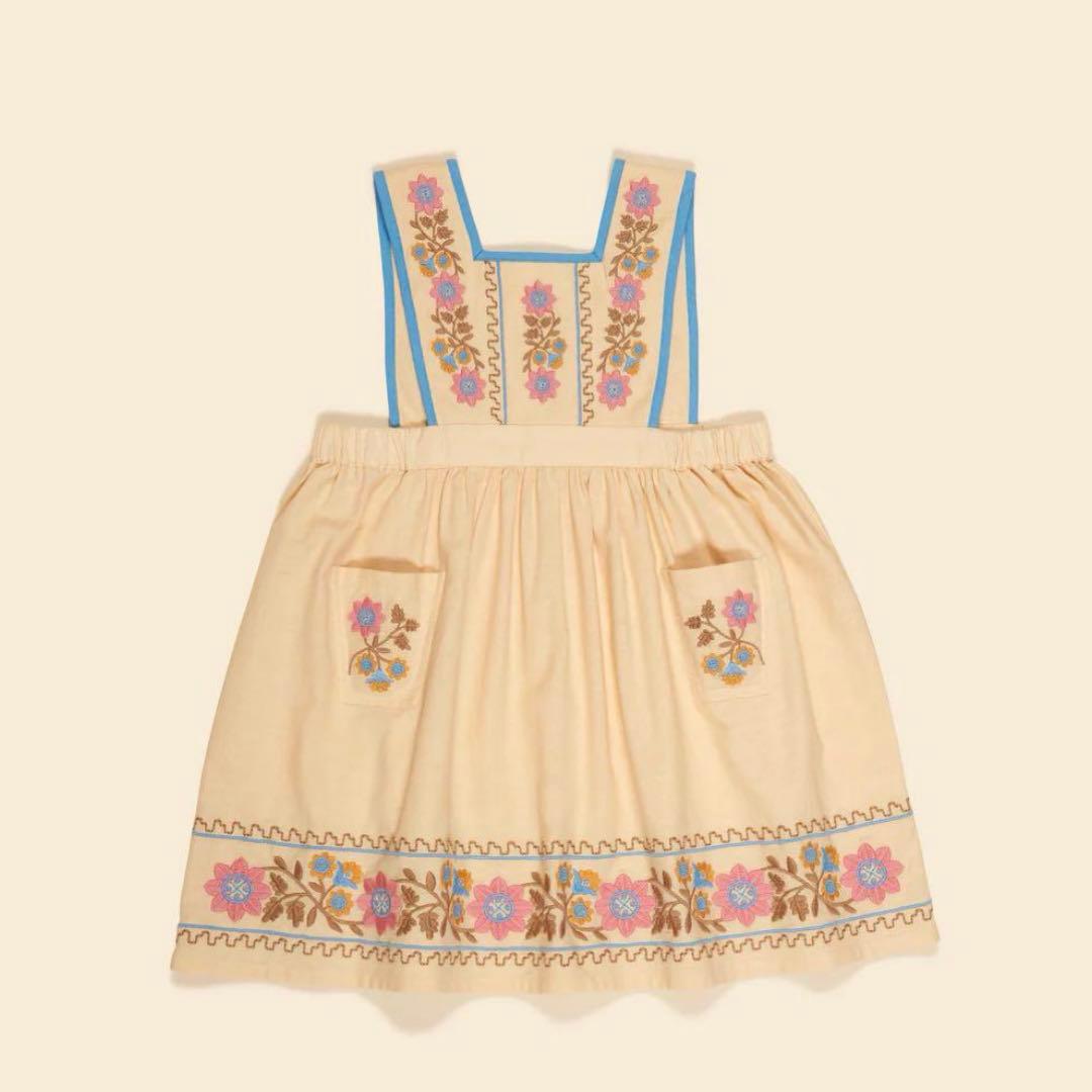バ*ー様 Apolina 2-3y Ursina Embroidered Pin Apolina Kids Pascale Dress - Cashew/Ribbon Pink, 2-3y Bette