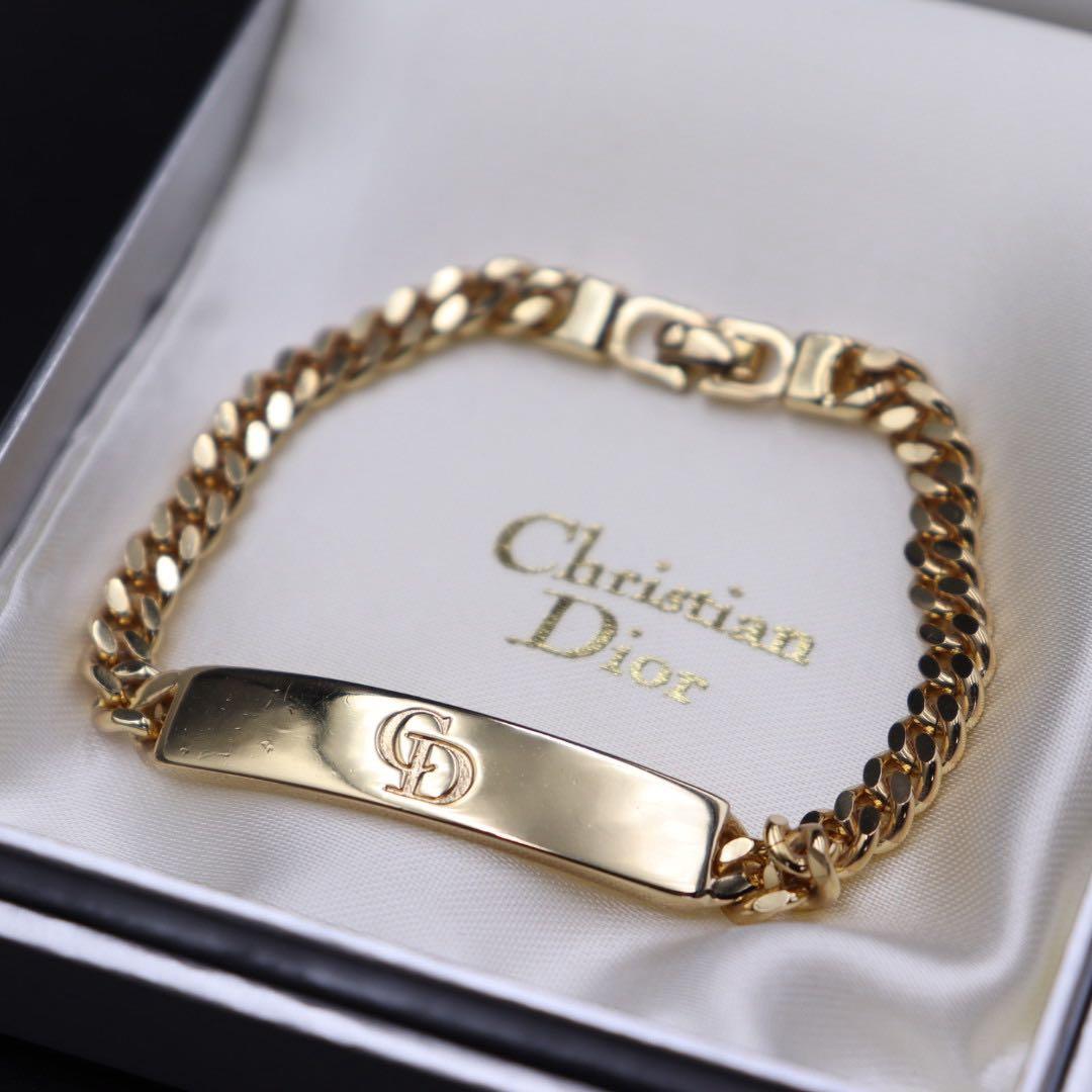 極美品❁︎ ディオール 喜平 プレート ロゴ ブレスレット ヴィンテージ dior Christian Dior（ヴィンテージ ディオール） DIOR ロゴ プレート