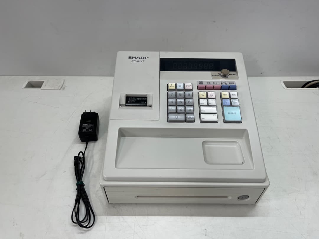 SHARP（シャープ）　電子レジスタ　XE-A147　ロール紙付　鍵付　f861 シャープ電子レジスター XE-A147
