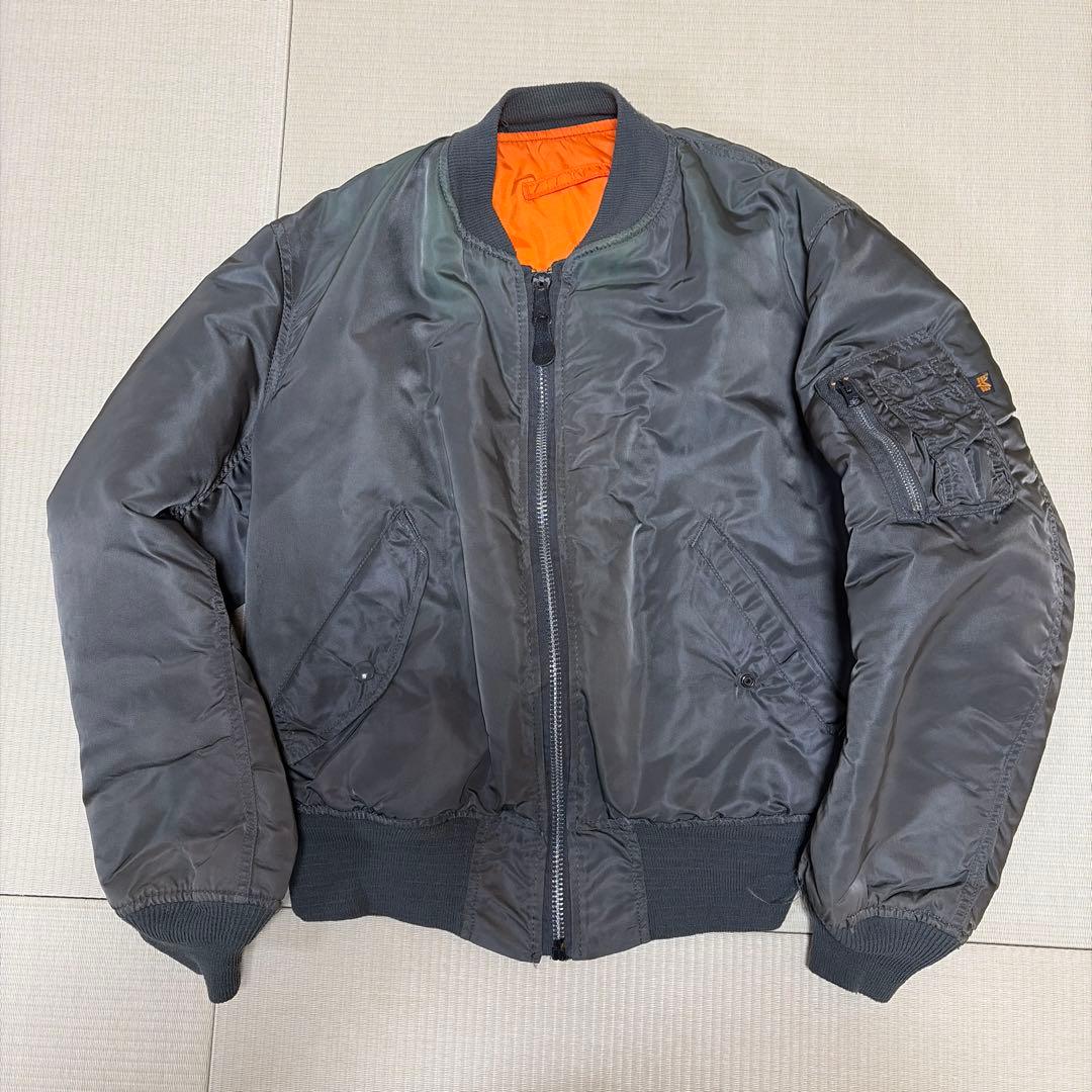 80s アルファインダストリーズ MA-1 usa 旧黒タグ　Mサイズ 旧タグ】80s アルファ MA-1 USA製 IDEAL ヴィンテージ M - メルカリ