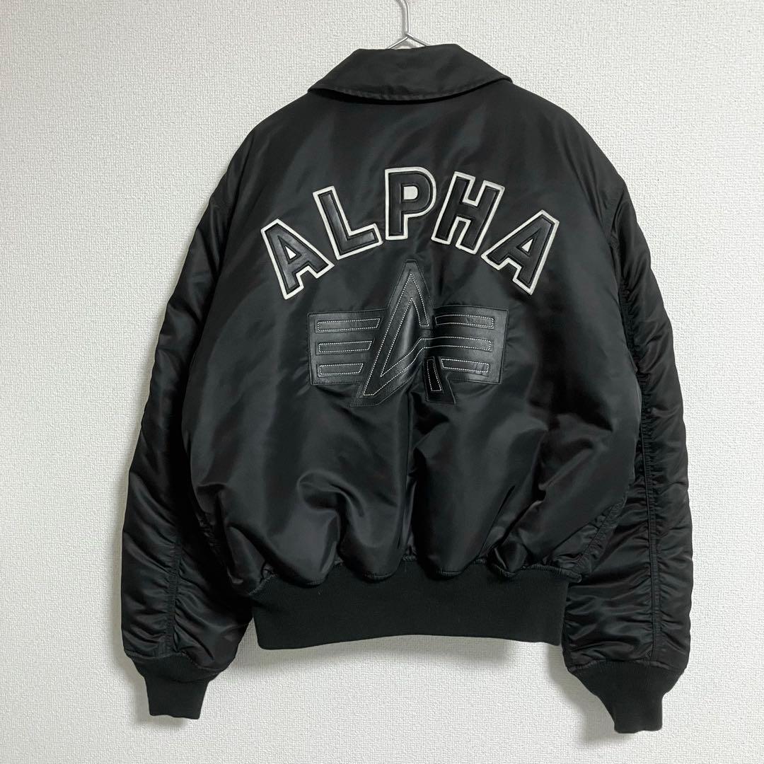 美品 ALPHA CWU-45P レザーバックプリント ブラック Lサイズ - メルカリ
