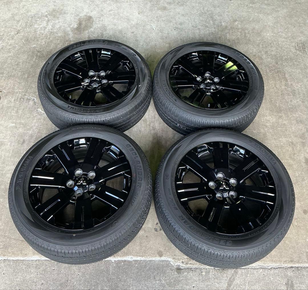 デリカD5 純正 シャモニー 限定ブラックホイール 純正ナット付属 2024年製 新車外し】ミツビシ デリカD:5 シャモニー 純正 18in 7J +38