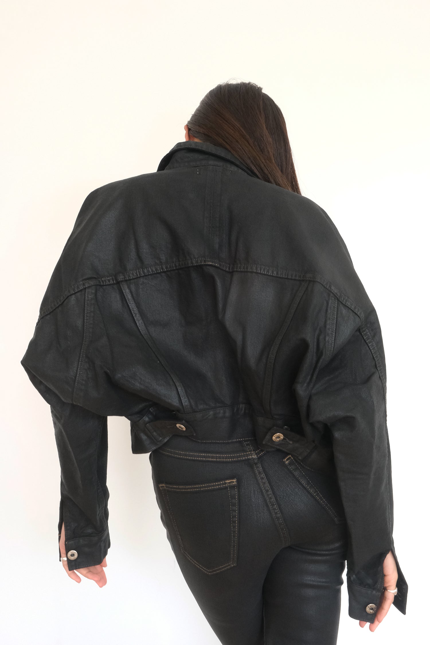 Coated Dolman Sleeve Jacket - Studio R330 | Shop Now