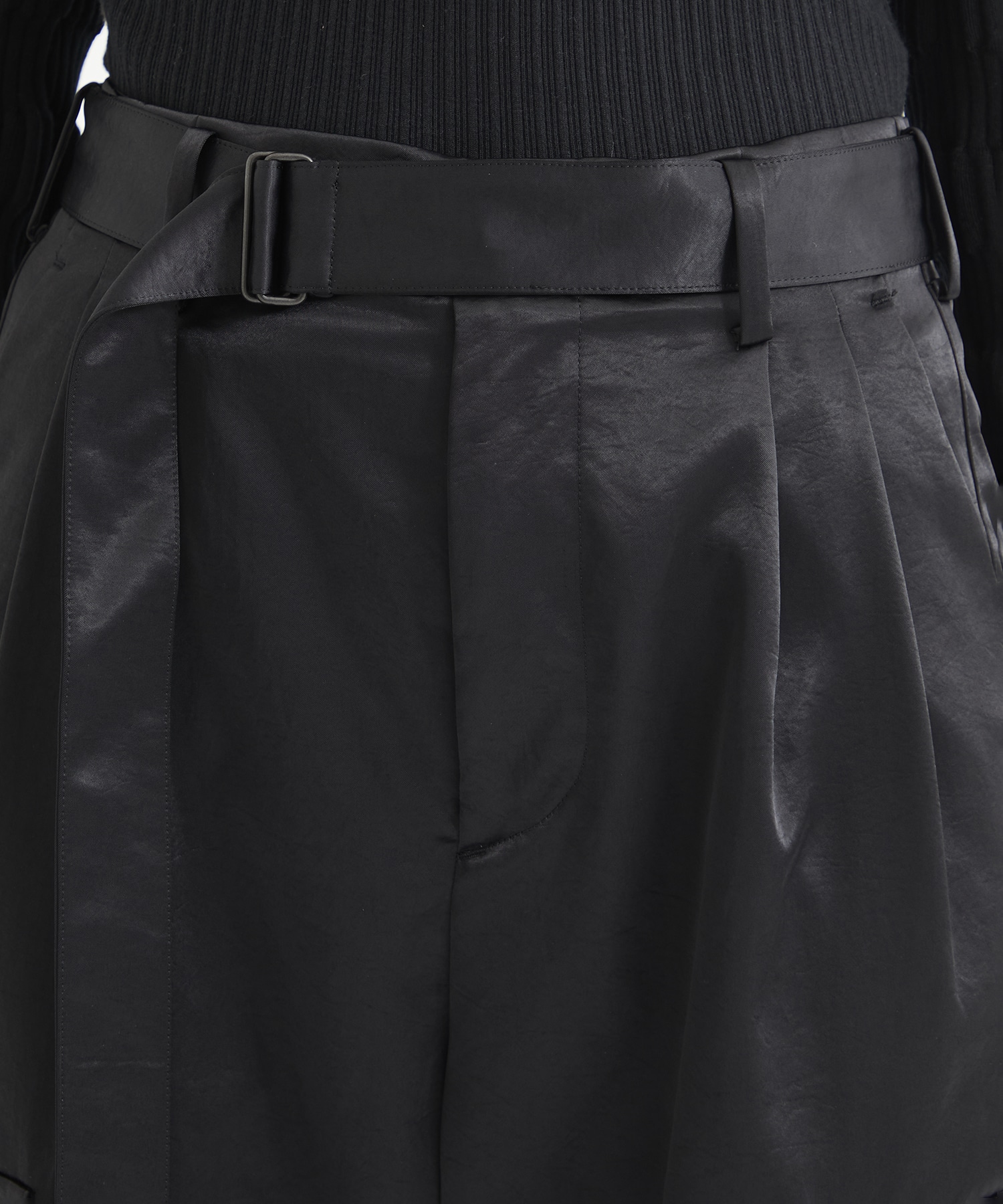 Satin belted cargo pants(0 BLACK): 08sircus: WOMENS｜ STUDIOUS