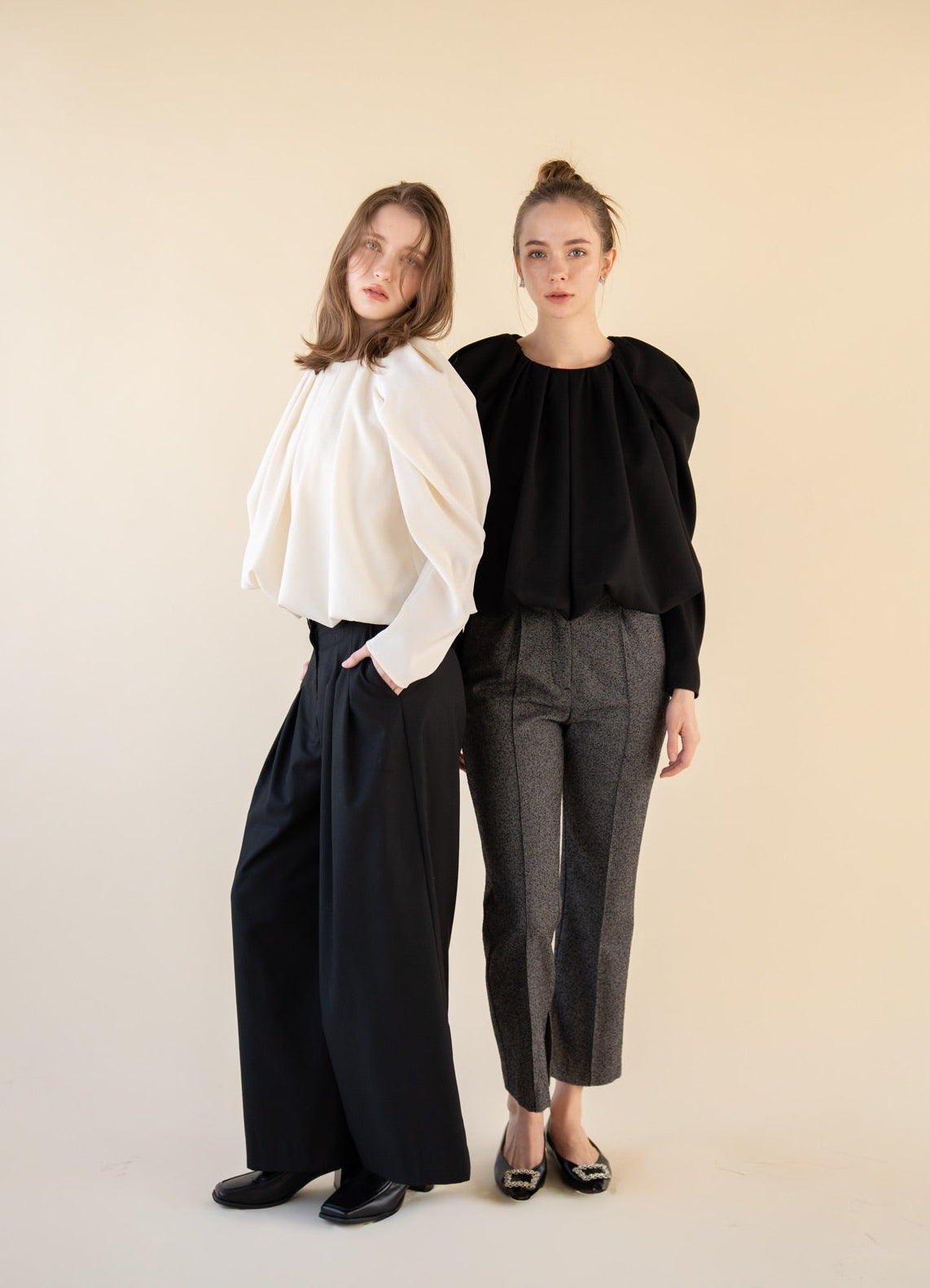 drape puff sleeve tops – Acka online store