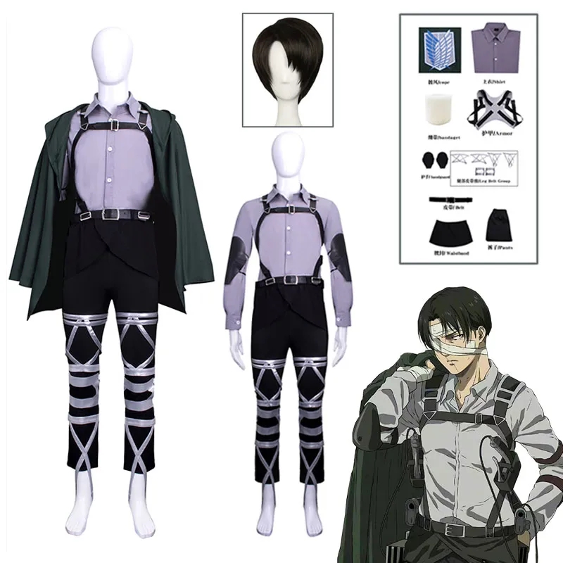 Levi Ackerman Cosplay Traje, Attack on Titan, The Final Season