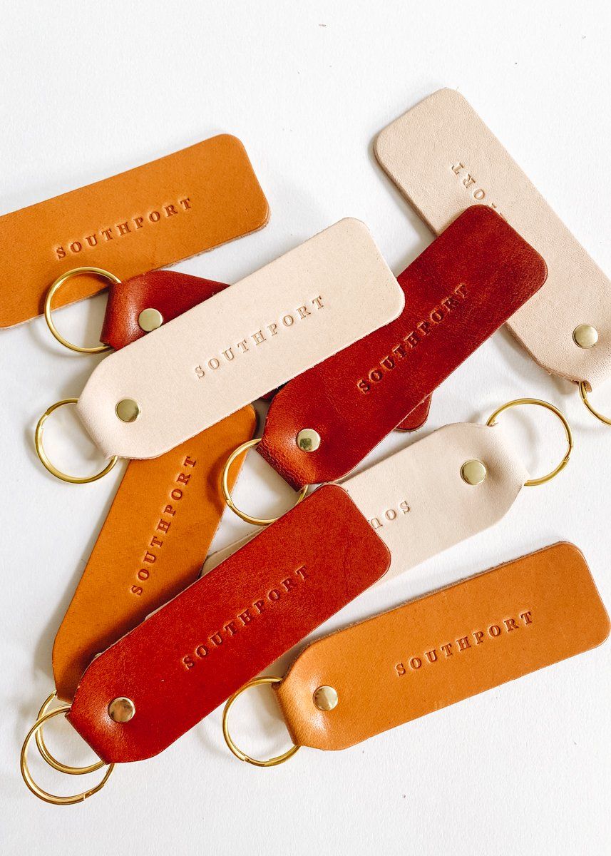 Hand Stamped Leather Keychain - Southport – Alice & Wonder