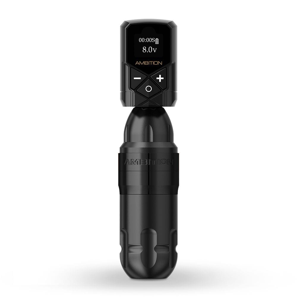 Ambition Shura Rotary Tattoo Machine with Kuark Wireless Tattoo Batter