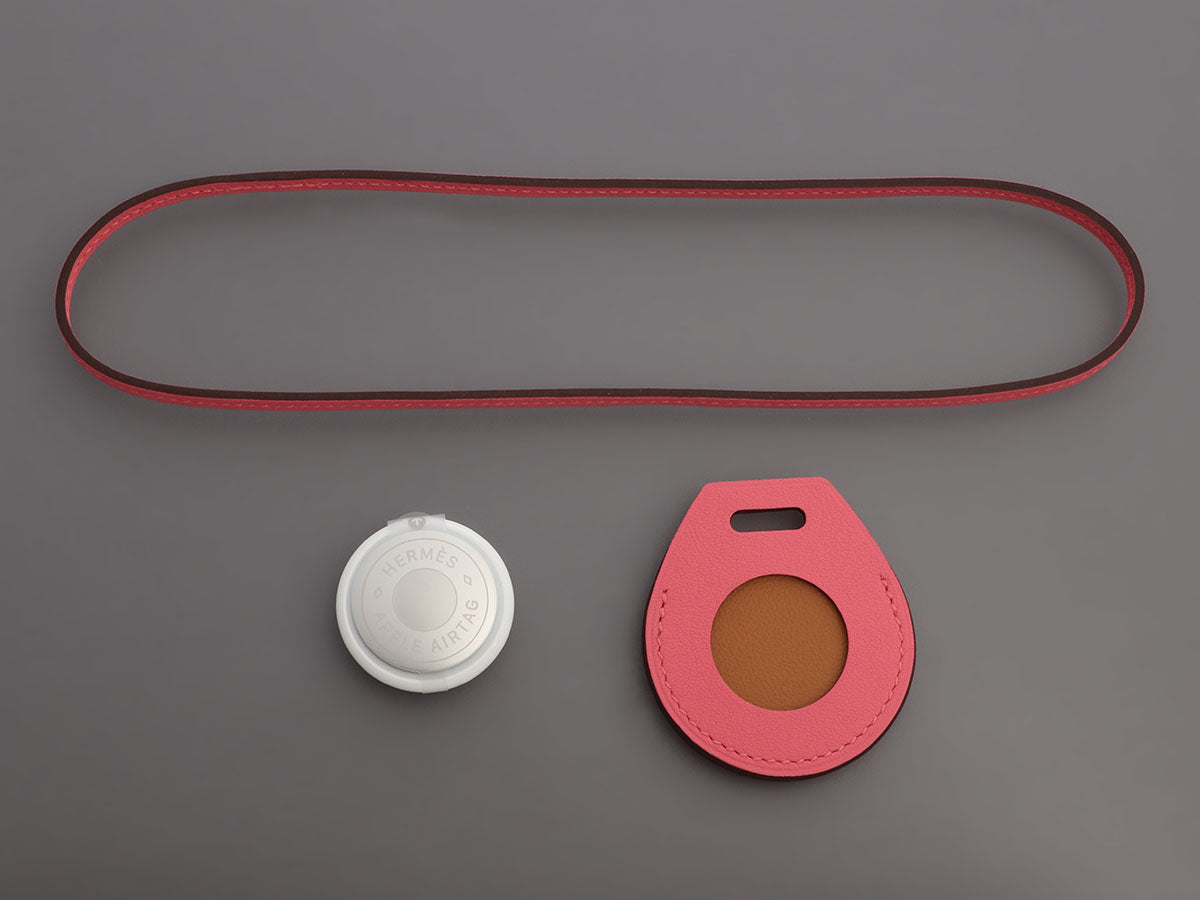 Hermès Rose Azalée Swift Apple AirTag Bag Charm - Ann's Fabulous