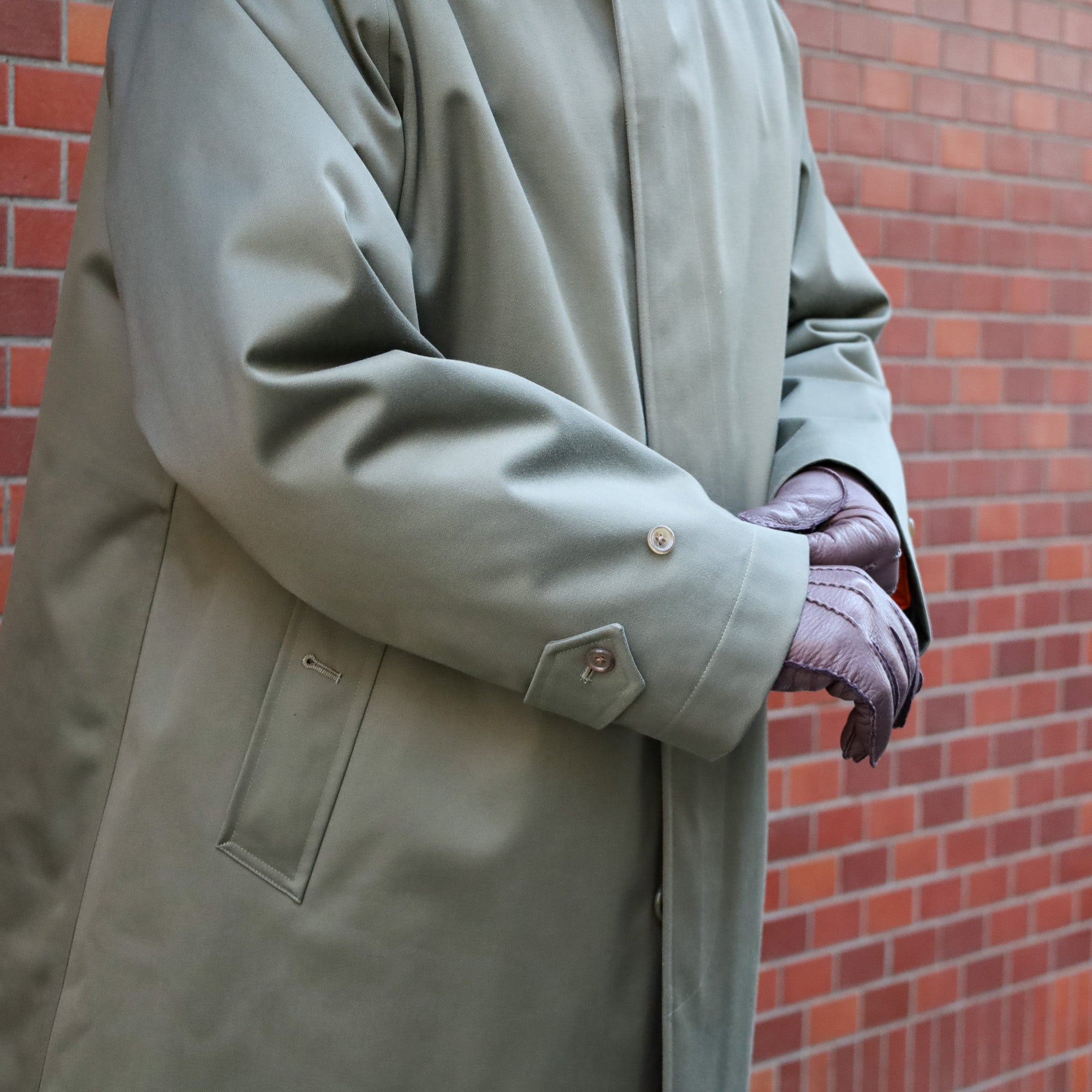 SINGLE RAGLAN COAT Ⅸ VINTAGE FRENCH SATEEN with LINER – ANATOMICA