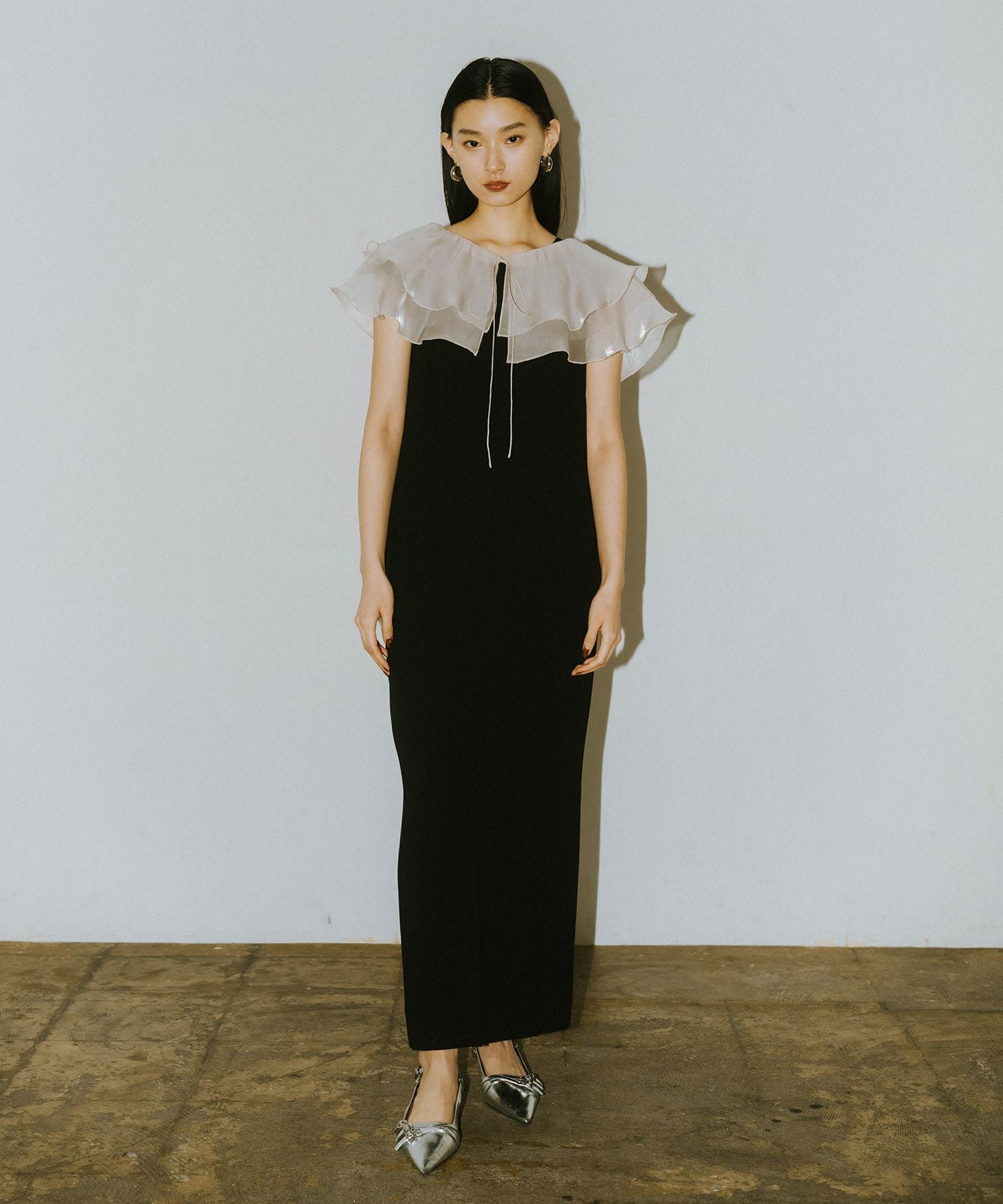 glossy multi ruffle dress | ANDRESD