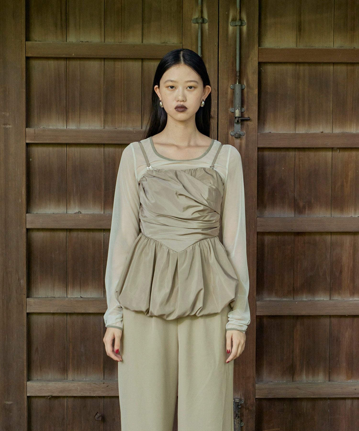 shirring gather setup dress | ANDRESD