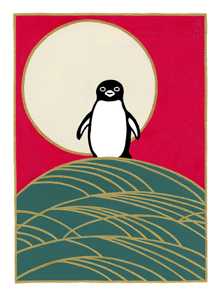 Suicaのペンギン」手掛けた坂崎千春の版画展「はんなりペンギン」が