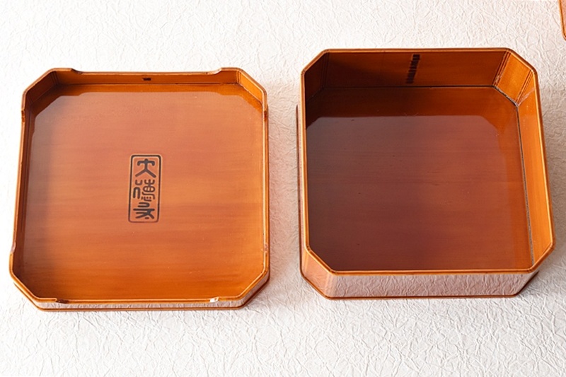 天然木製漆塗 春慶塗 大徳寺弁当箱 5客セット - 生活骨董と古布の